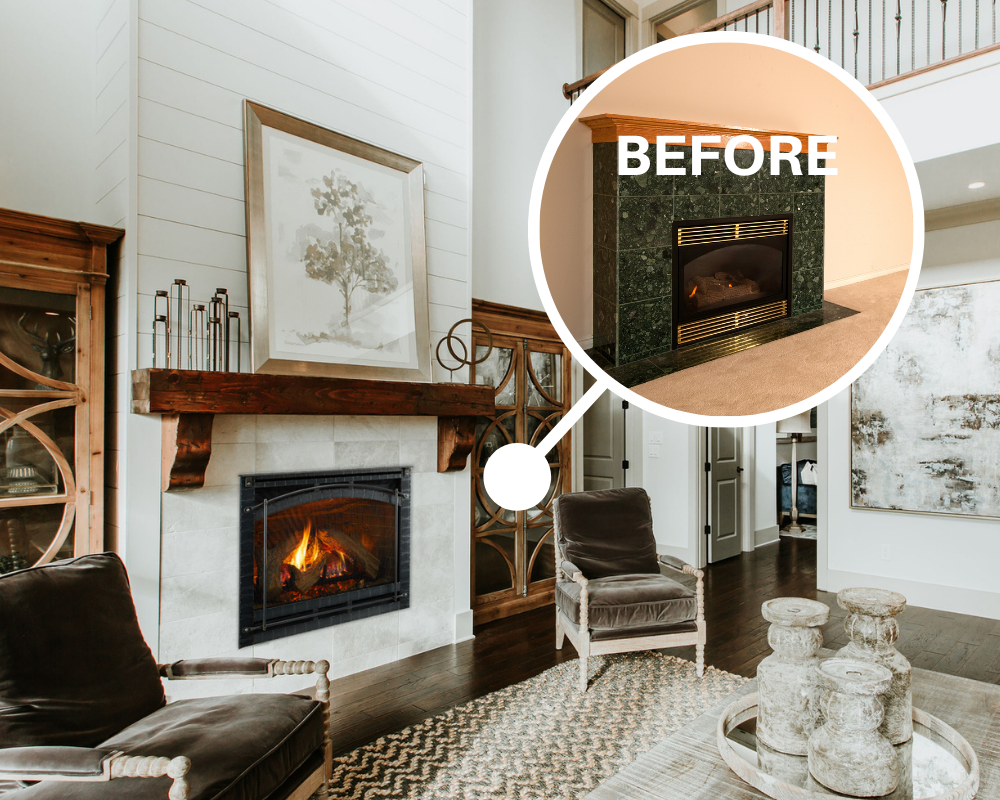 gas fireplace insert transformation before and after
