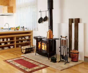 Vermont Castings Encore Wood Stove with Traditional Doors - Majolica Brown Enamel - 2042-CAT-C