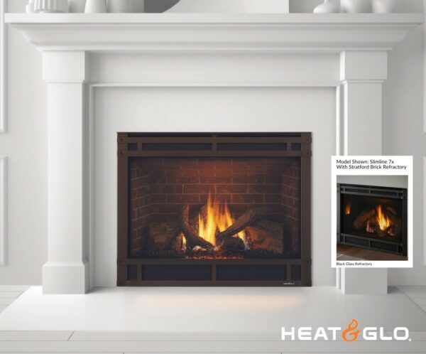 Heat & Glo Slimline 9 with Black Glass Refractory