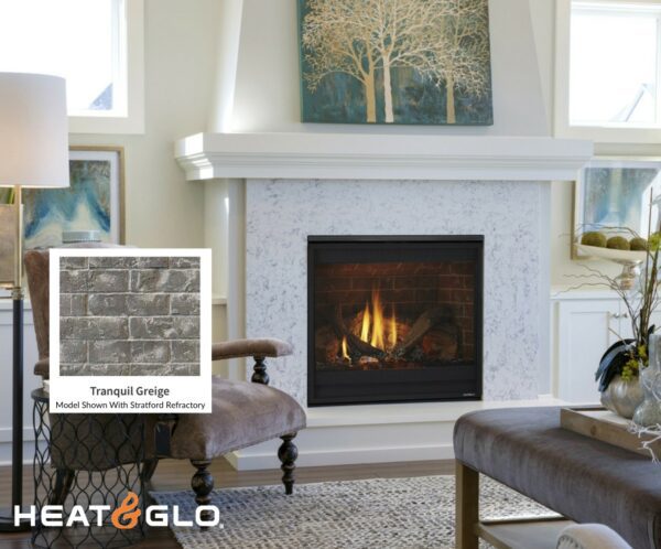 Heat & Glo SlimLine 7X Gas Heat N Glo Slimline Fireplace with Griege Brick Refractory