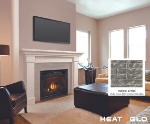 Heat & Glo SlimLine 7X Gas Heat N Glo Slimline Fireplace with Griege Brick Refractory