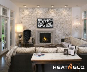 Heat & Glo True 36 Gas Fireplace with Black Glass Refractory - TRUE-36G-IFT