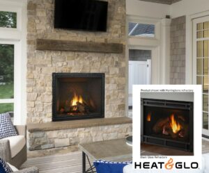 Heat & Glo True 50 Gas Fireplace with Black Glass Refractory