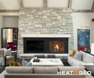 Heat & Glo True Gas Fireplace with Stratford Brick Refractory