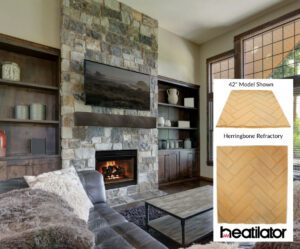 Heatilator Accelerator Wood Fireplace Radiant with Herringbone Refractory