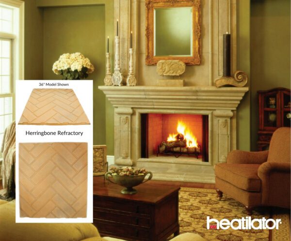 Heatilator Icon Wood Fireplace with Herringbone Refractory