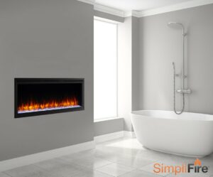 SimpliFire 50 Allusion Platinum Recessed Linear Electric Fireplace - SF-ALLP50-BK