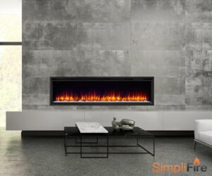 SimpliFire 72" Allusion Platinum Recessed Linear Electric Fireplace - SF-ALLP72-BK