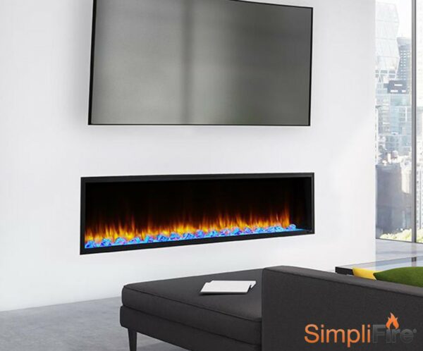 SimpliFire 78" Scion Clean Face Linear Electric Fireplace -SF-SC78-BK